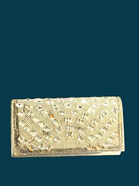 NWT Jessica McClintock Diamond Formal Wedding Bag Silver Shoulder/Clutch 8X3.5X3